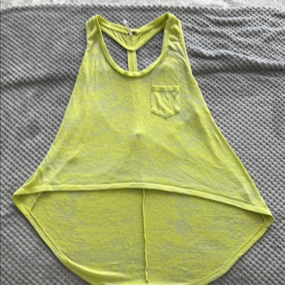 POOF! HI-LO T-BACK LIME 🍋‍🟩 Green Sleeveless Women's Top - Picture 1 of 3